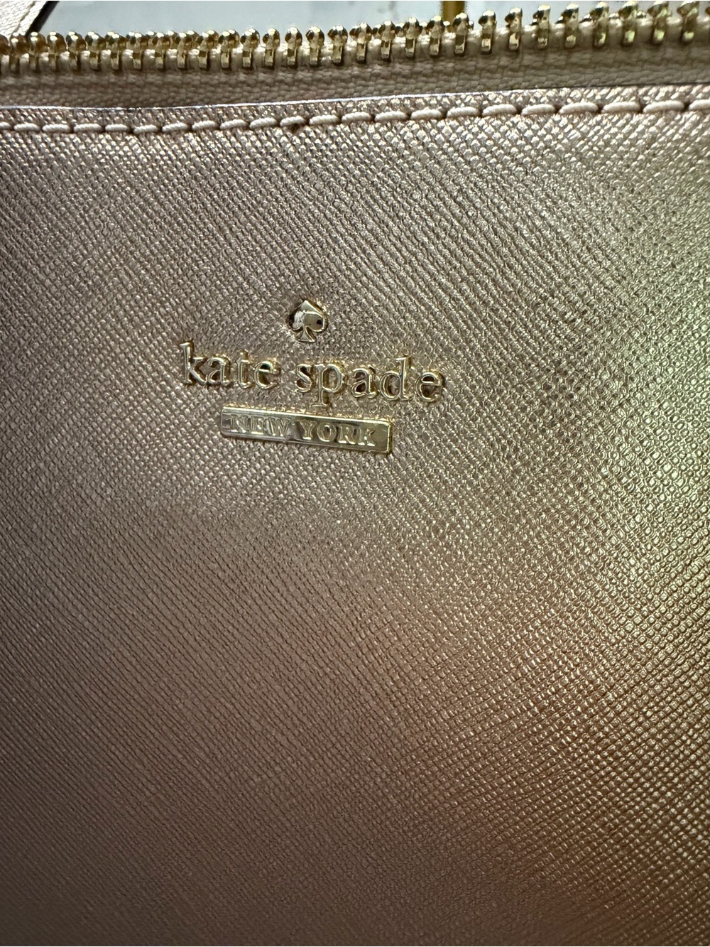 Kate Spade Cameron Street Lucie Tote in Metallic Rose Gold Finish - Picture 2 of 8